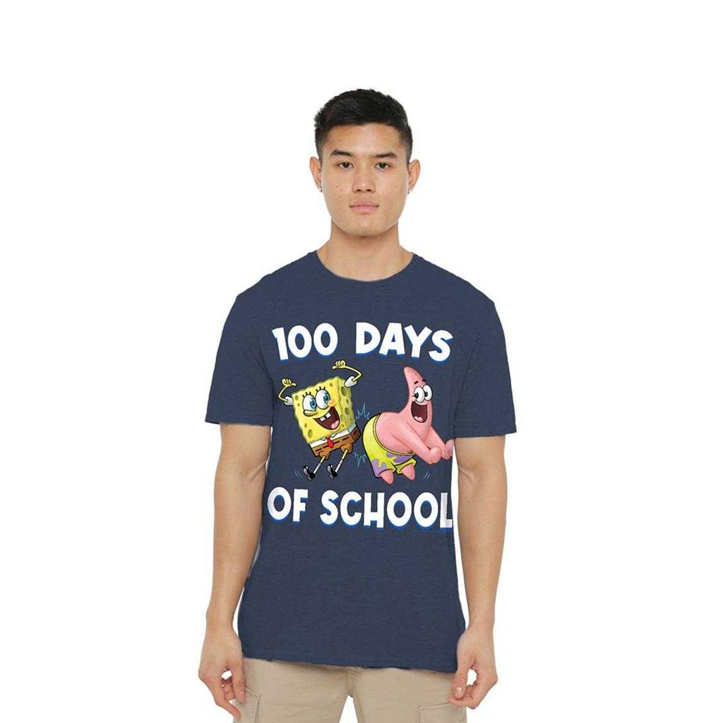 SpongeBob SquarePants Unisex Adult 100 Days Of School Heather T-Shirt