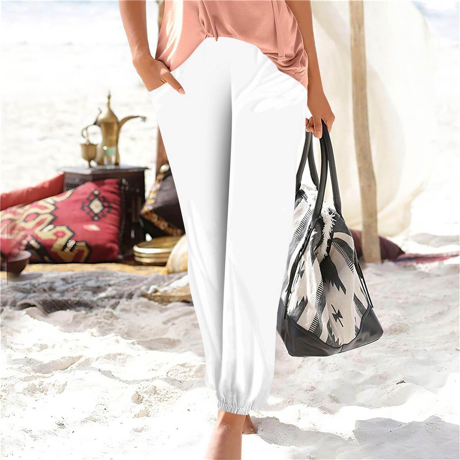 

Женские повседневные модные брюки прямого кроя с карманами XL белый