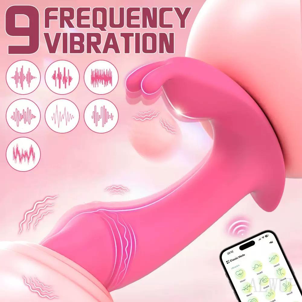 APP Thrusting Vibrator for Women Clitoris Stimulator Telescopic Wearable Dildo G Spot Massage Adult Sex Toy for Women