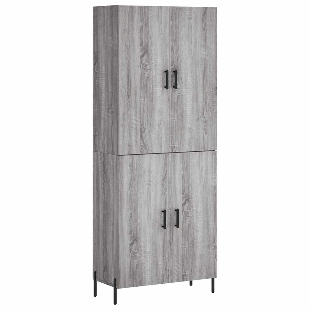 Highboard Gray Sonoma 69.5 X 34 X 180 Cm Particleboard