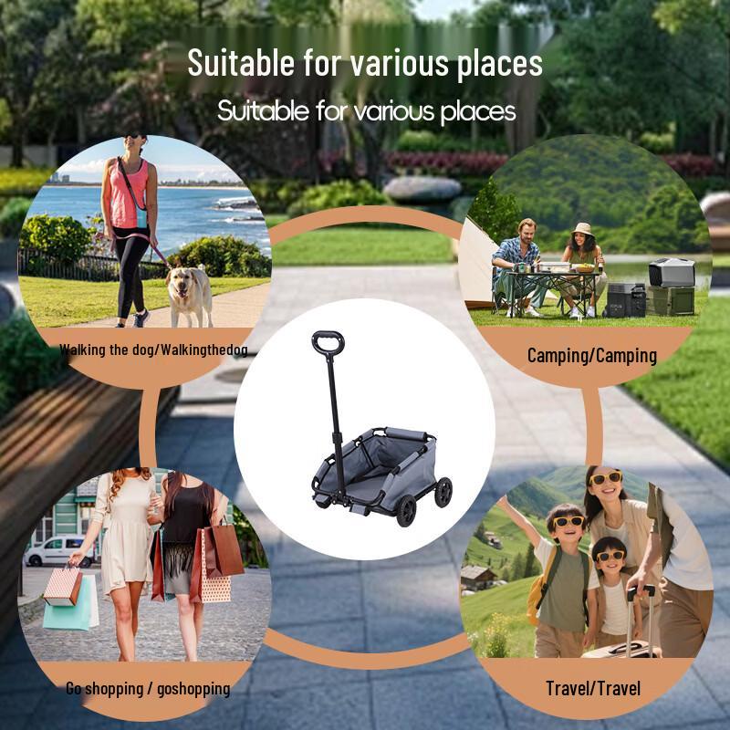 Portable Folding Pet Stroller and Shopping Cart