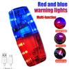 Red&Blue LED Strobe Warning Light Police Shoulder Clip Flashlight Outdoor Running Light USB Rechargeable Safety Helmet Work Lamp