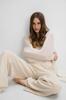 Long Cardigan Made of Baby Alpaca Wool and Ecru Virgin Wool