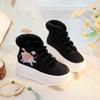 Stivaletti Donna Invernali Nuovi Scarpe in Cotone Ricamate Etniche Stile Nazionale Suola Spessa Pelliccia Sintetica Stivali Donna Scarpe Antiche Hanfu