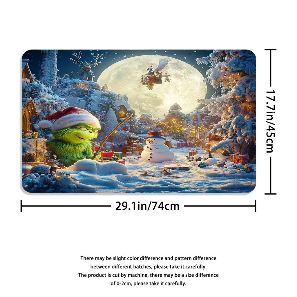 4pcs Christmas Shower Curtain Set, Waterproof Bathroom Decor with 12 Hooks, Non-Slip Rug & U-Shape Toilet Cover for Holiday Home