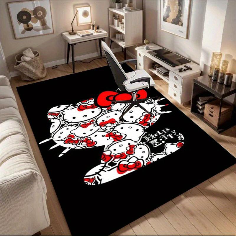 1pc Sanrio Hello Kitty Mermaid Printed Office Carpet Rectangle Rug Under The Table,Perfect Room Decor for Living Room, Bedroom, Kitchen, Non-slip Floo