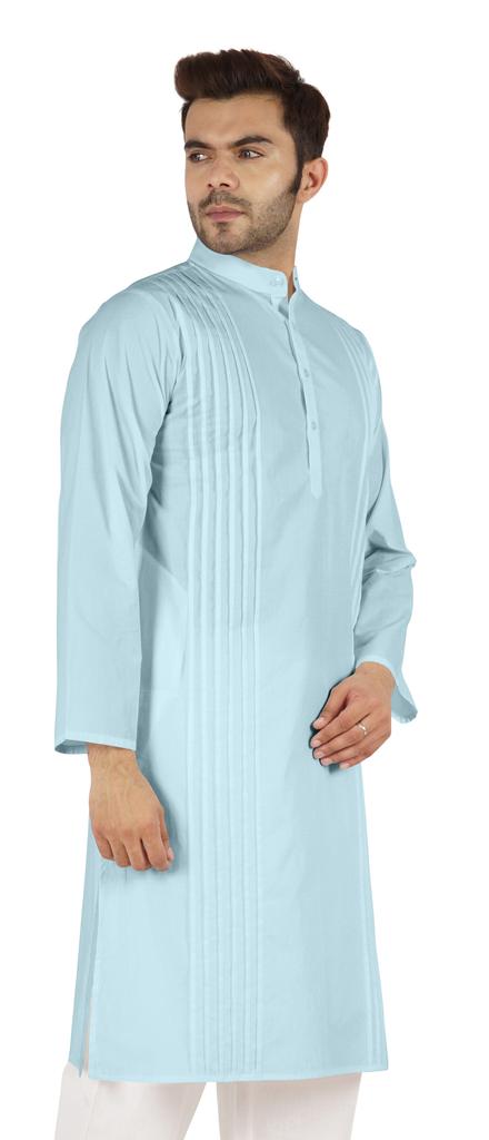 Atasi Cotton Kurta Solid Ethnic- Festive Long Shirt W  Pintuck Traditional Indian Wear For