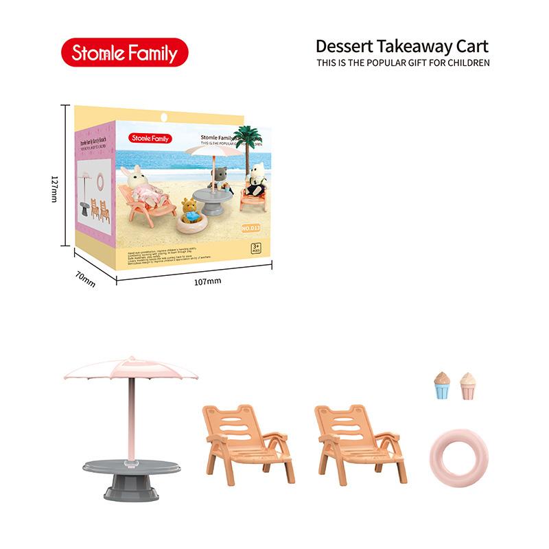 New Forest Animal Outdoor Station Wagon School Bus Set DIY Simulation Furniture Girl Play House Toys Kid Birthday Gift