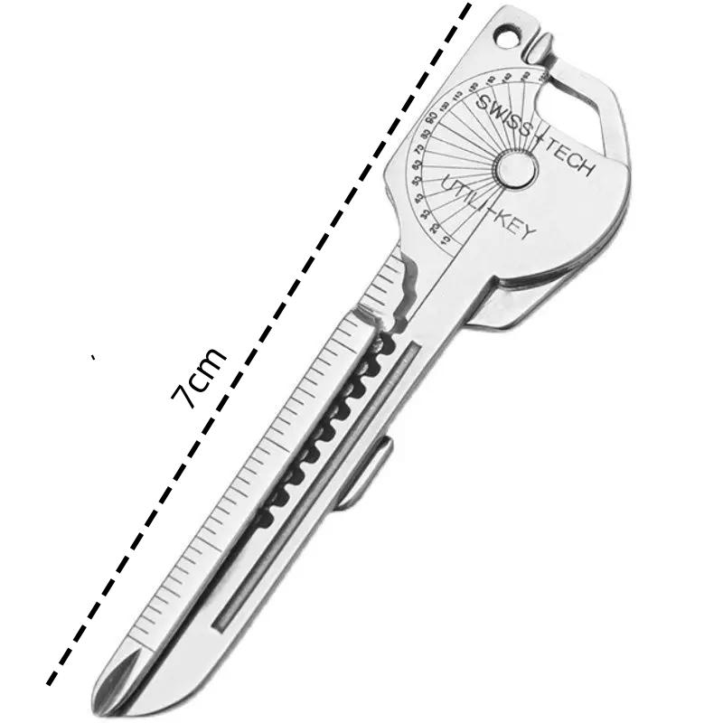 8v1 Víceúčelová klíčenka pro kempování a přežití | Skládací šroubovák, otvírák na láhve | Kompaktní venkovní užitkové kleště s klíčem