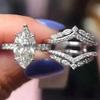3 Pieces/set of Luxurious Sparkling Zirconia Multi-layer Rings, Ladies' Exquisite and Fashionable Wedding Banquet Zircon Gifts