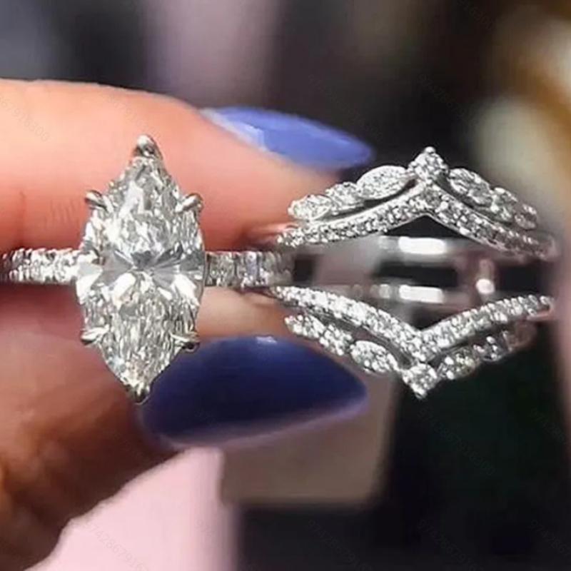 3 Pieces/set of Luxurious Sparkling Zirconia Multi-layer Rings, Ladies' Exquisite and Fashionable Wedding Banquet Zircon Gifts