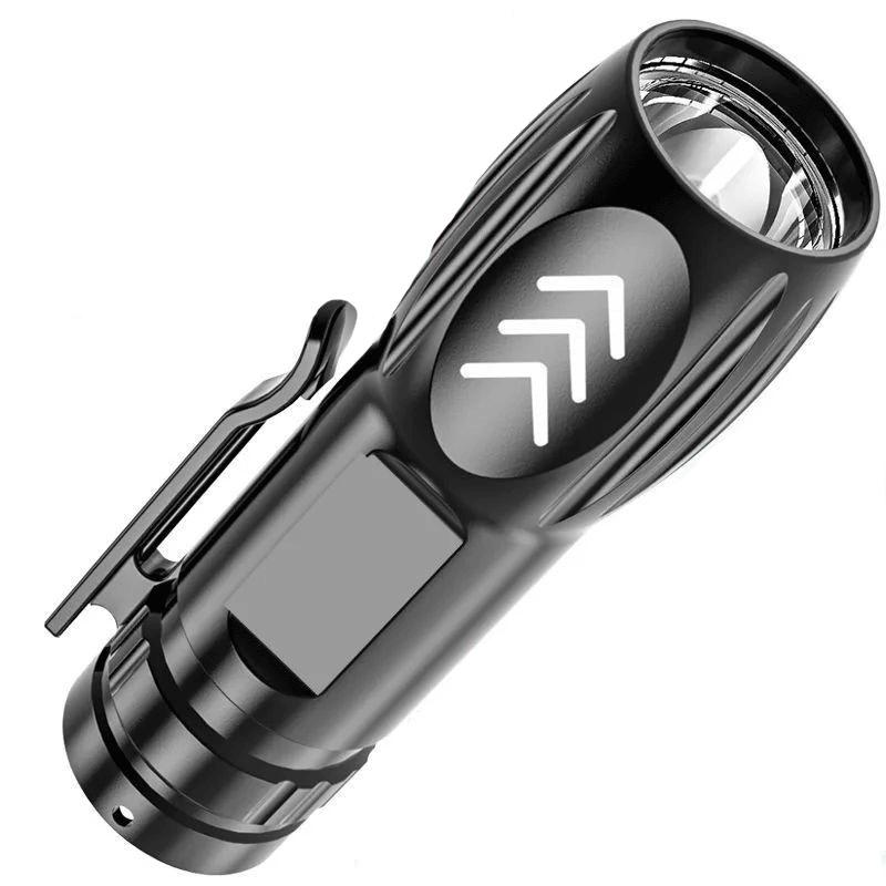 Mini COB Flashlight: USB Rechargeable, Bright Outdoor Light with Plastic Casing