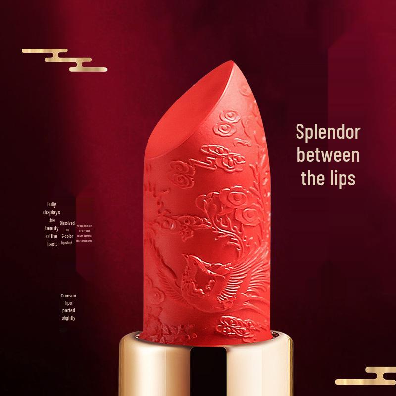 Velvet Koi Forbidden City Carved Lipstick – Chinese Style, Moisturizing, Influencer Favorite