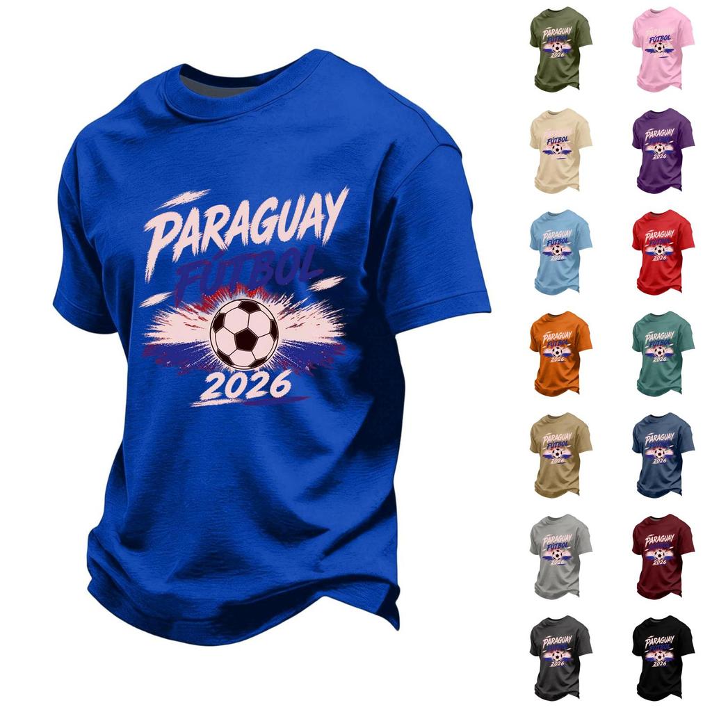 Men's Casual Short Sleeve T-Shirt with Multi- Print Design for Sports Fan Support