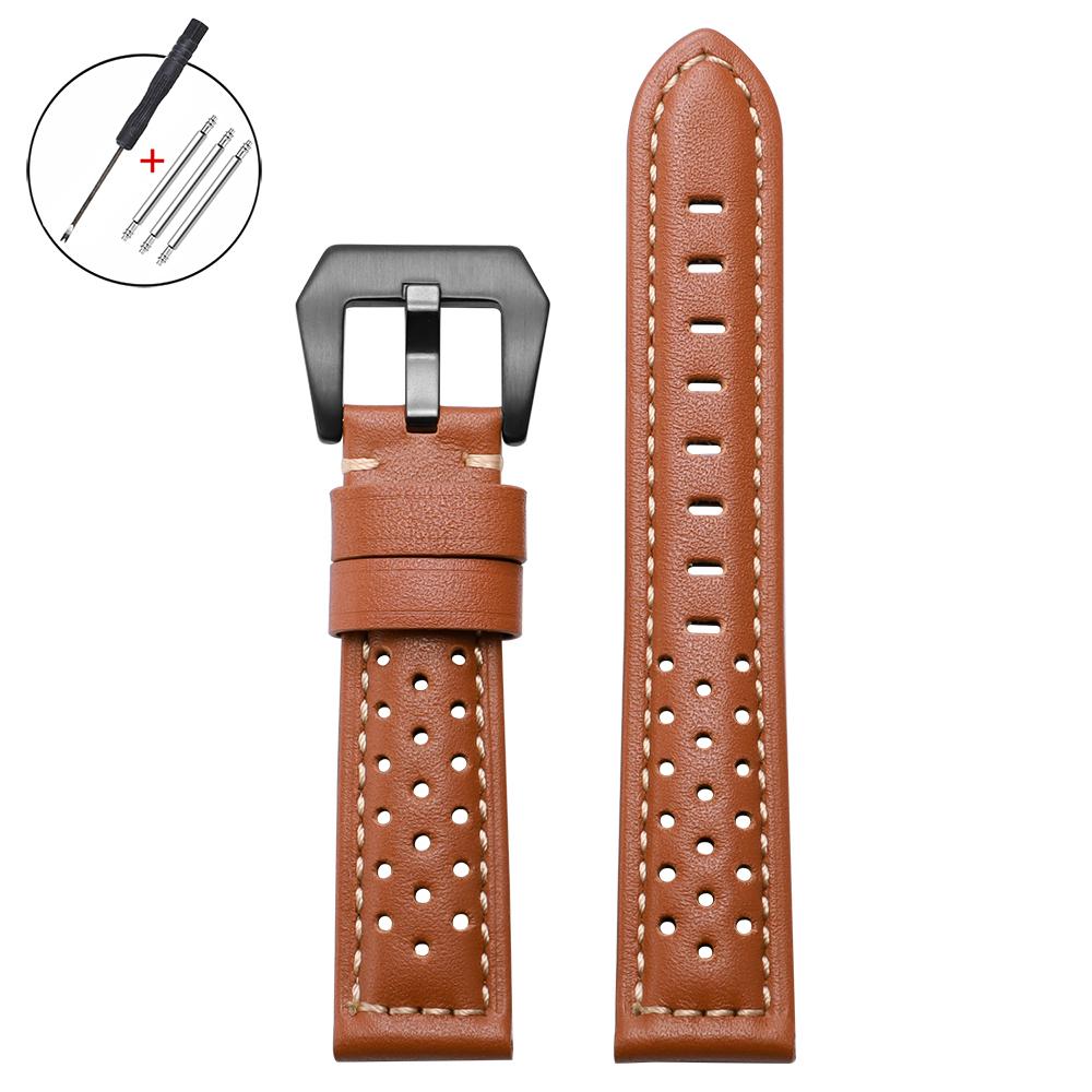 Handmade Genuine Leather Watch Straps 20mm 18/22/24/26mm for Panerai for Omega Soft Men Vintage Breathable Cowhide Bracelet Belt