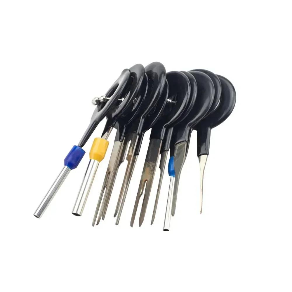 11pcs Car Terminal Removal Tools Terminal Picking Needle Wire Plug Connector Puller Release Pin Extractor Car Plug Repair Tools