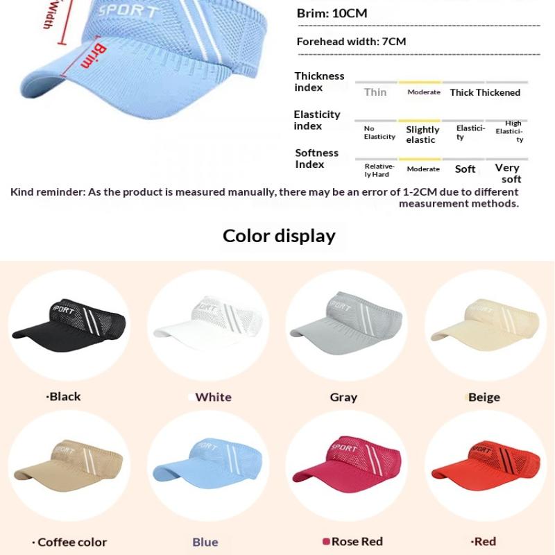 Outdoor Sport Sun Hat Caps Women Empty Top Hat Golf Tennis Hat Breathable Visor Baseball Cap Hiking Hat Cap For Women Men Summer