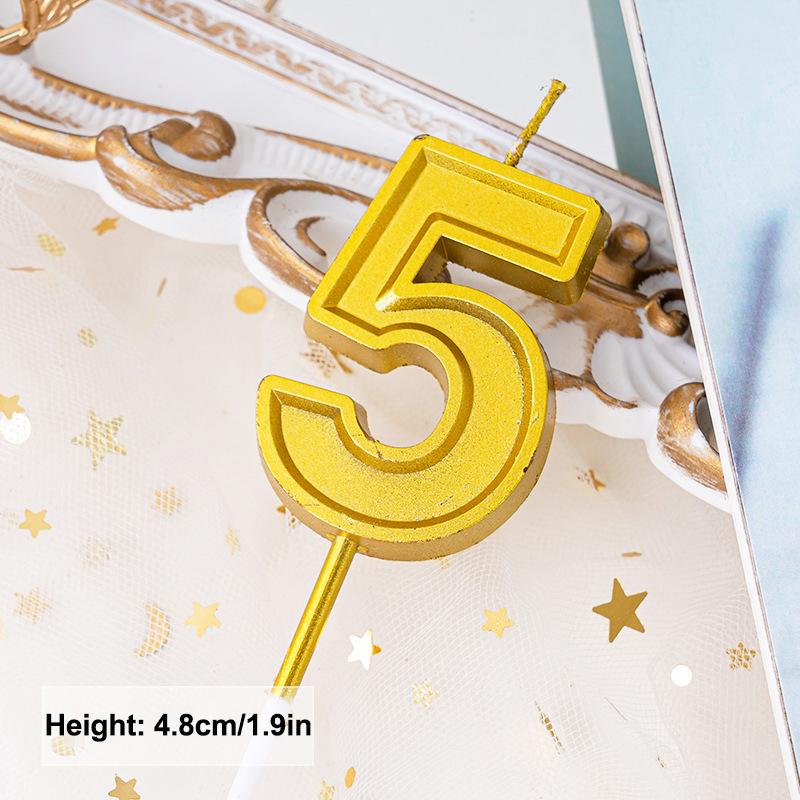 Golden Birthday Candles 0-9 Digital Cake Topper Number Wedding Cakes Dessert Decor Party Supplies Accessories