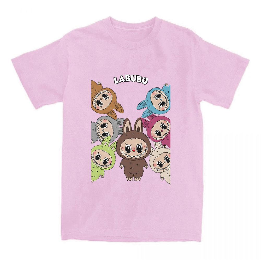 Cartoon Doll Labubu T-shirt Summer Girl Kawaii Graphic Tshirt Streetwear Unisex Short Sleeve Cotton Female T Shirt Cute Soft Tee