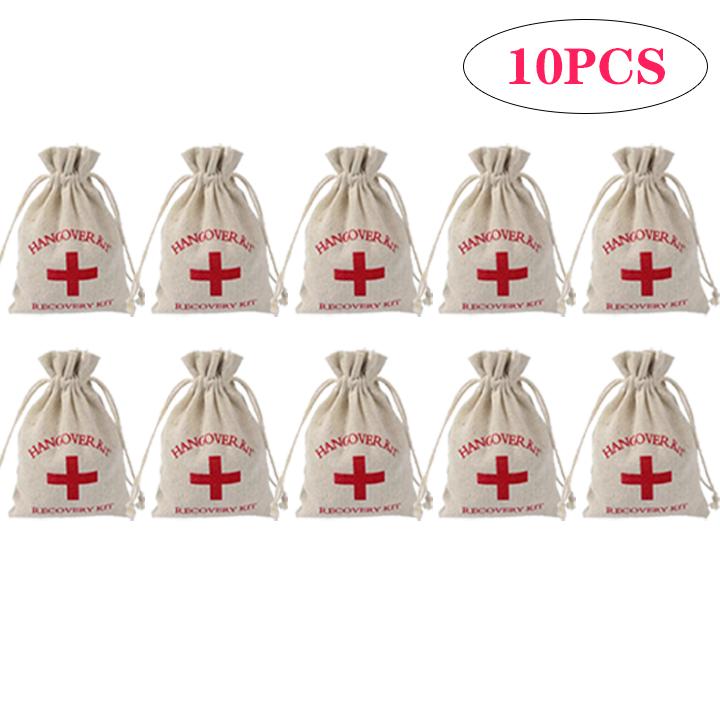 

100 Pieces Bachelorette Party Hangover Kit Bags Bride-to-be First Aid Gift Bags Hen Party Supplies Cross Sober Bag Storage Bags світло-жовтого кольору