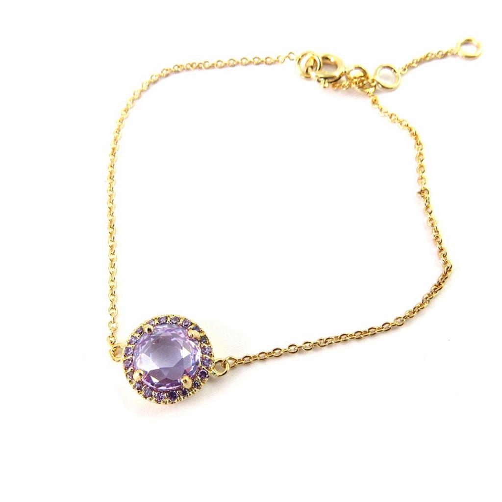 Altesse [M5943] - Bracelet plaqué or 'Sissi' violet doré - 15 mm