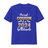 Proud cousin of a class 2024 graduate senior graduation T Shirt vintage Washed Top For Everyday Wear Breathable