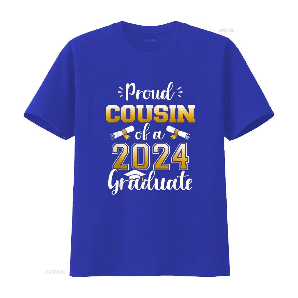 Proud cousin of a class 2024 graduate senior graduation T Shirt vintage Washed Top For Everyday Wear Breathable