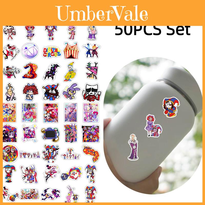 Premium Digital Circus Cartoon Stickers 60 Stickers Diverse Shapes Easy Stick-on Installation
