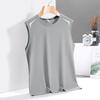 Summer Loose Solid Color Short Sleeved T-shirt For Men, Ice Silk T-shirt