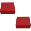 Candy Boxes Reusable Tinplate Box for Storage 2Pcs Red Square Empty Decorative
