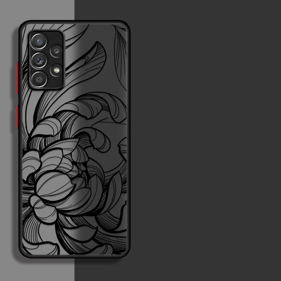 Phone Cover Case for Samsung Galaxy A16 A15 A17 A52 A35 A52S A72 A56 A55 A14 A23 A53 A54 A73 A33 A34 A36 Creative Art Flower