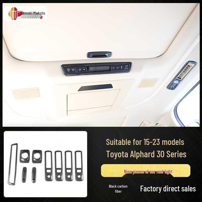 Carbon Fiber Interior Stickers for 15-23 Alphard Vellfire 30 Series, Scratch-Resistant
