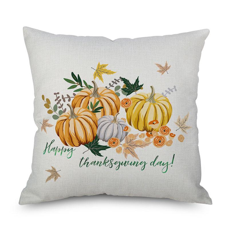 Thanksgiving Throw Pumpkin Pillow Cover Pillowcase Decorative Sofa Cover Cushion