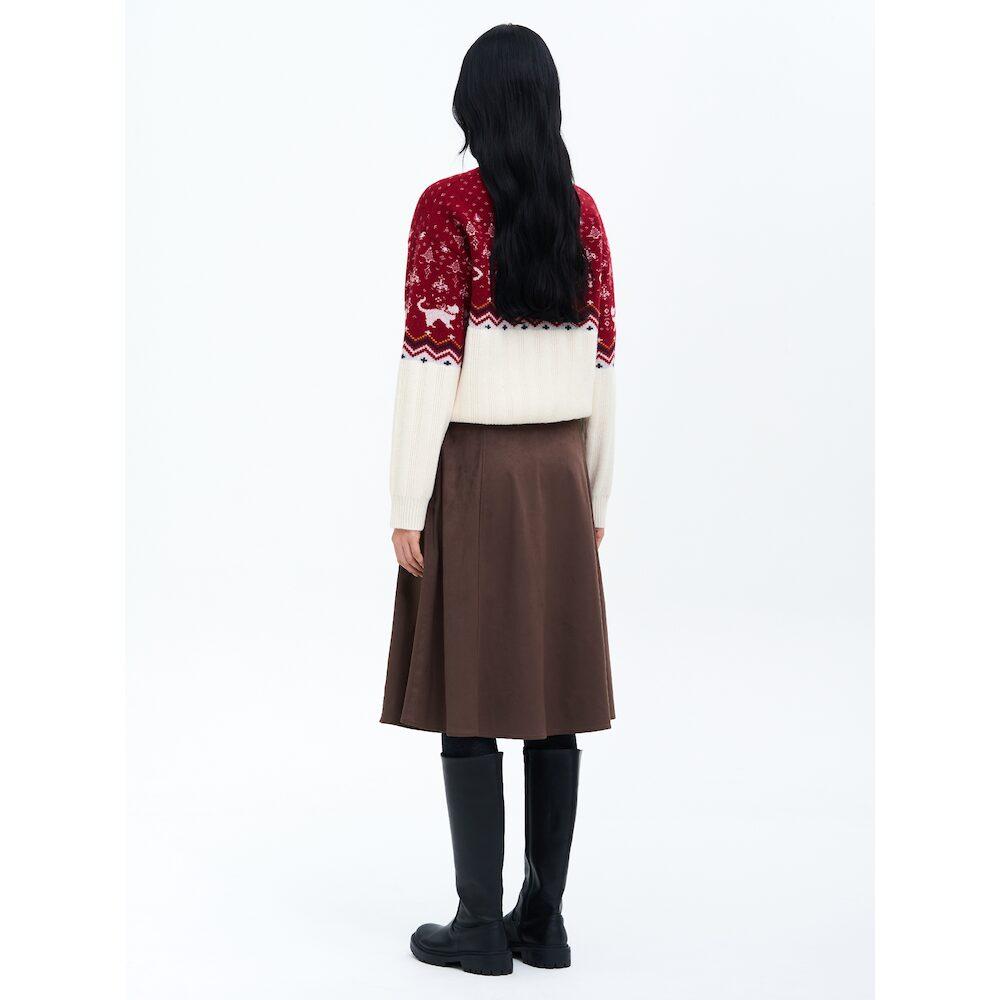 8SECONDS Suede Midi Skirt Brown