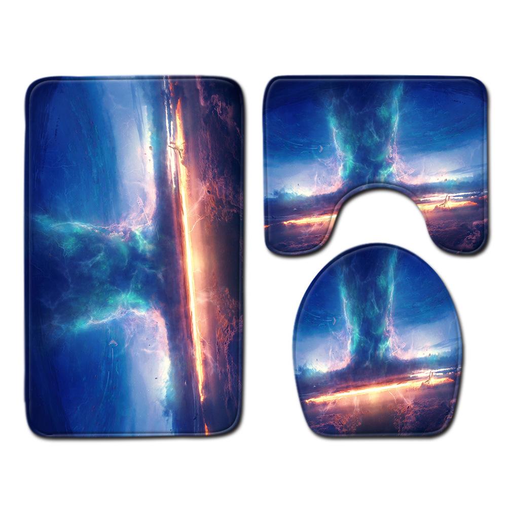 Star Bathroom Floor Mat Toilet Three-Piece Set