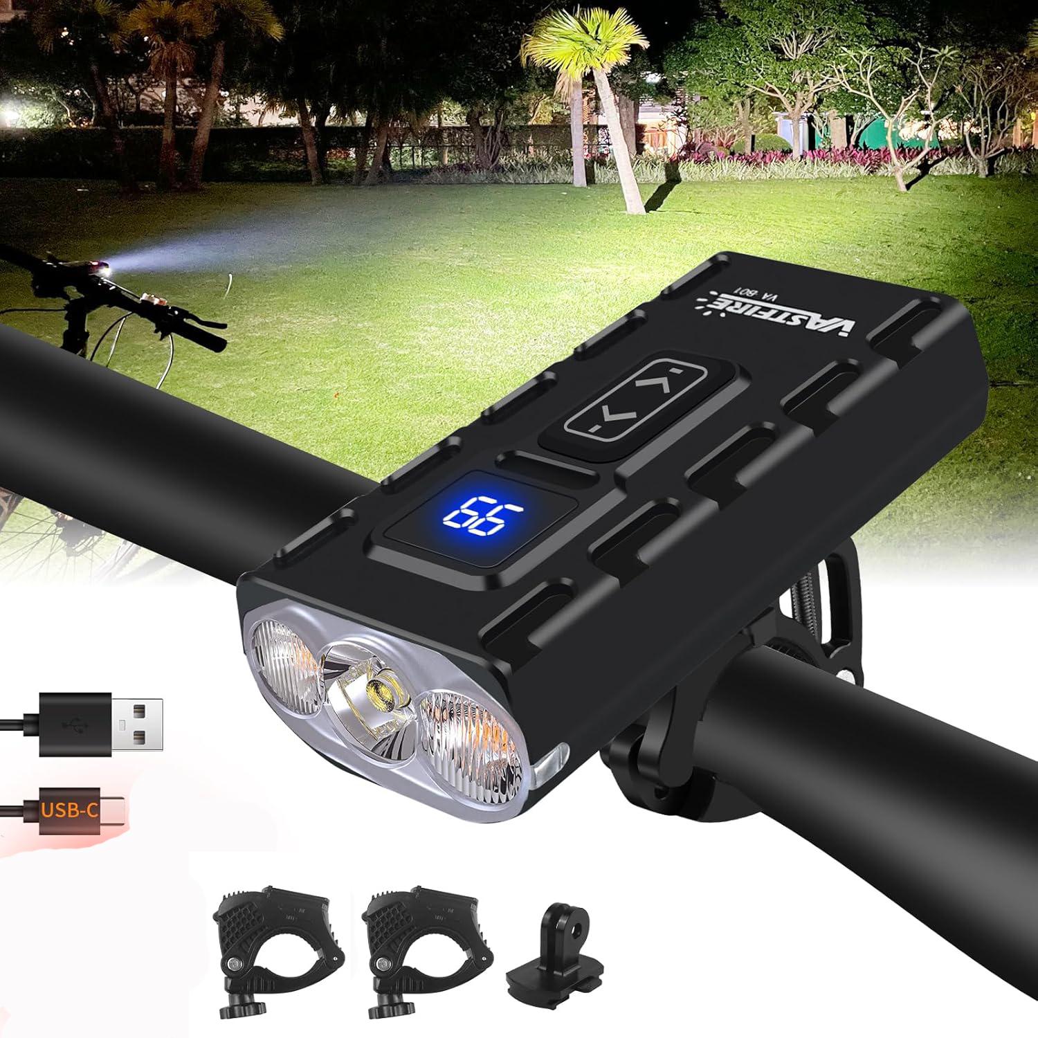 

Яркий светодиодный передний фонарь для велосипеда с USB-перезаряжаемым MTB-фонариком для горного велосипеда 1200 лм, фонарик для велосипеда, велосипедного скутера