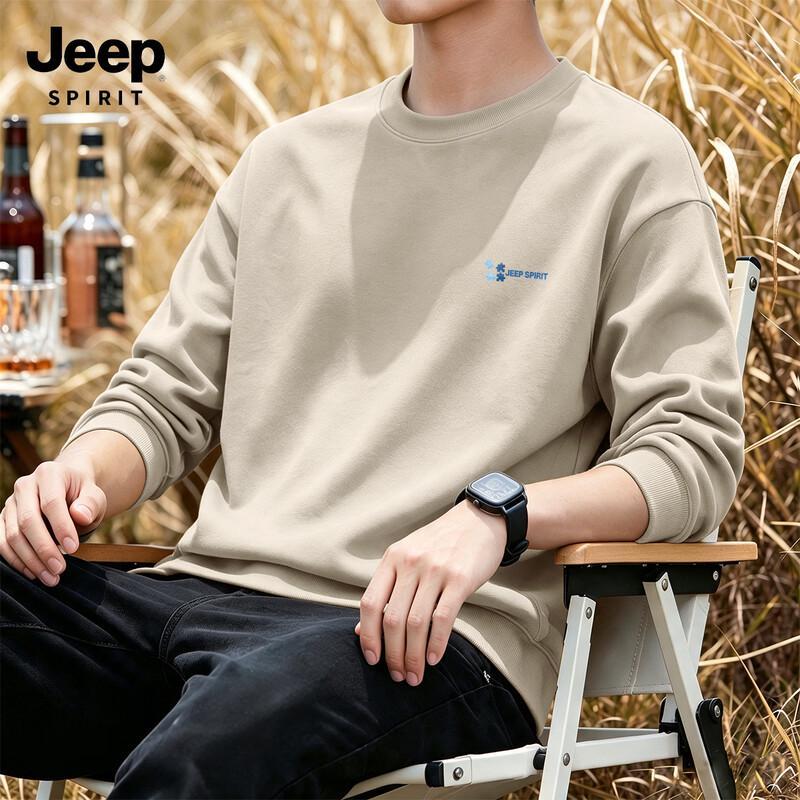 JEEP SPIRIT Men's Loose Fit Graphic Pullover Sweatshirt