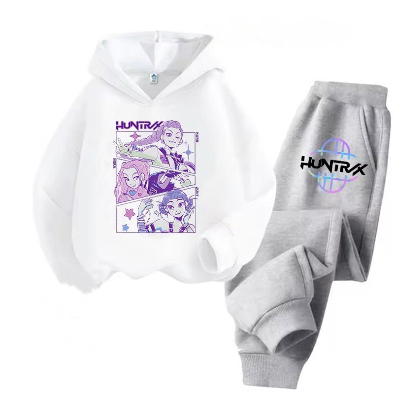 Sets Children Hoodies Kpop Demon Hunters Kawaii Pullover Sweatshirt Anime Trucksuit Cartoon Girls Boy Kids Autumn Casual Clothes