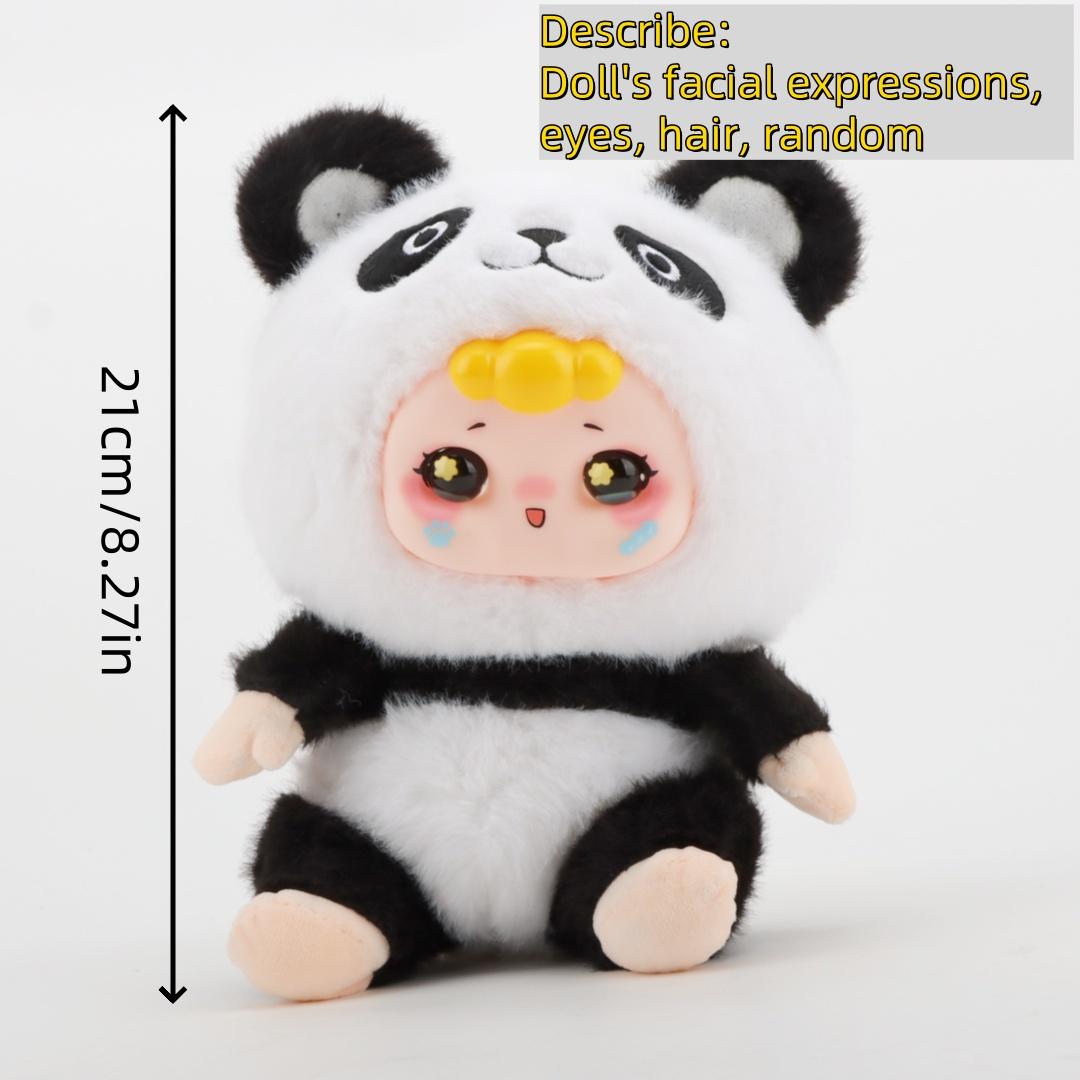

21cm Cute Giant Panda Vinyl Plush Toy Stuffed Animal Adorable Soft Panda Bear with Realistic Details Kawaii Panda Gift for Kids 21cm чёрный