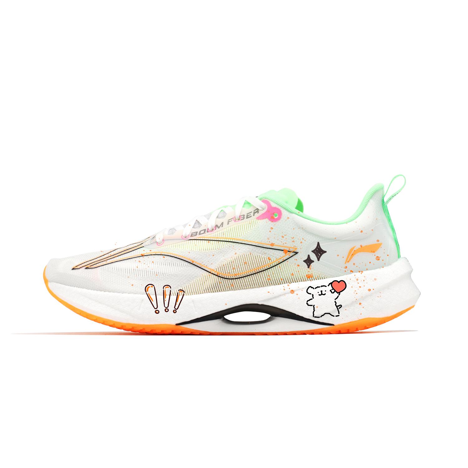 Li Ning Super Light 21 Амортизирующие износостойкие дышащие низкие кроссовки для бега мужские Белые Зеленые Оранжевые ARBU001-7(Команда140-) 41