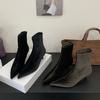 Fashion SUOJIALUN 2025 New Brand Women Ankle Boots Fashion Pointed Toe Ladies Elegant Short Boots Shoes Med Thin Heel Ladies Chelsea Boo