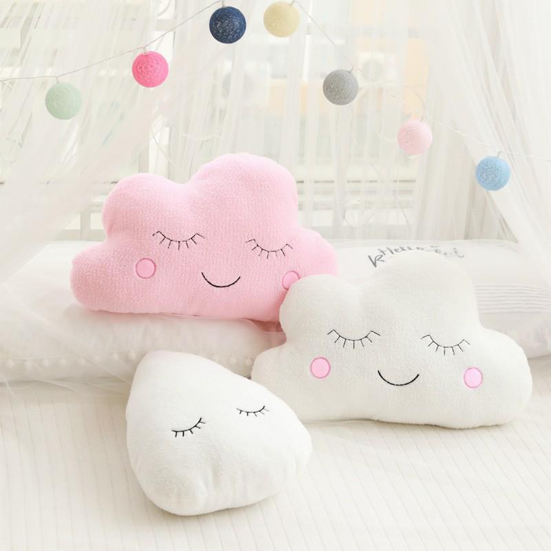 InSky Series Throw Pillow Plush Toy: Cloud, Moon, Raindrop, Star - Sofa Cushion & Kids' Room Decor
