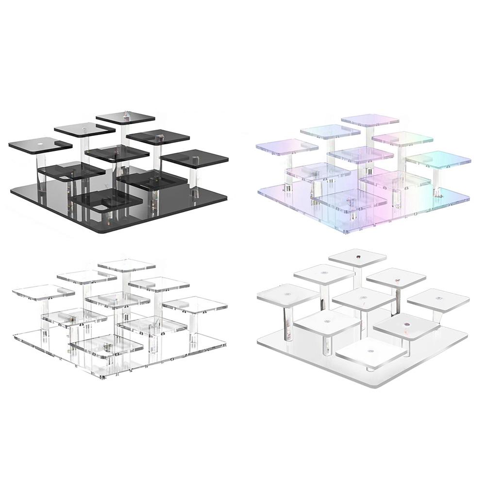 9 Tier Acrylic Display Organizer Stand for Collectibles and Desserts and Stable Structure for Various Display Needs