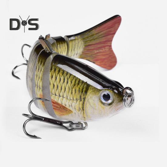 10CM/15.3G Multi-Jointed Fishing Lure with Hooks Realistic 7-Section Swimbait Plastic Artificial Bait Freshwater Saltwater Fishing Accessories