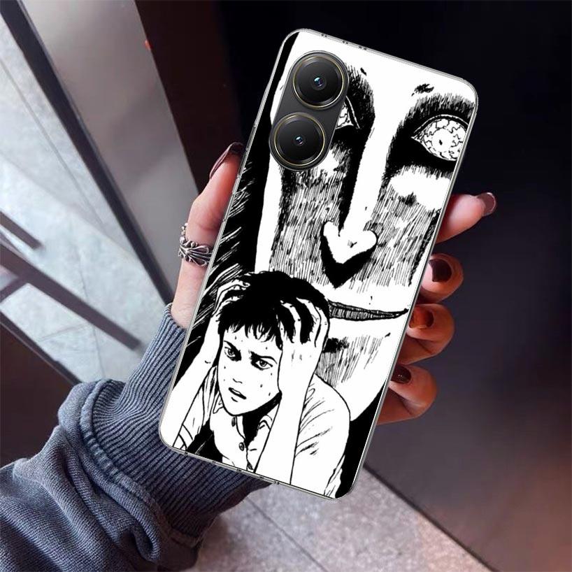 Japanese Horror Comic Anime Phone Case For Xiaomi Poco X7 X6 X5 Pro F7 Ultra Redmi 15C 15 13 13C 12 12C 10 10A 10C 9 9A 9C 9T Sh