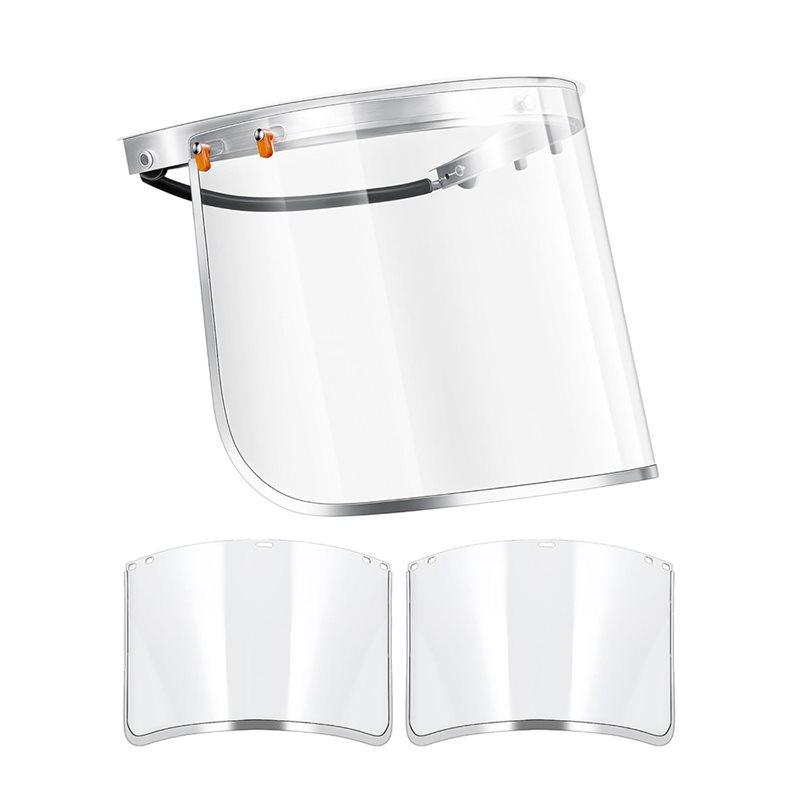 For Cap-Style Hard Hat Compatible Aluminum Face Shield Adapter With 3 Pcs Replacement Safety Visors