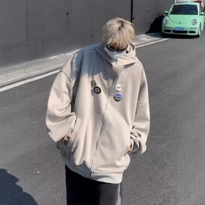 Retro Reißverschluss Stehkragen Strickjacke Mantel Herren Neuer Hoodie Mantel im Winter
