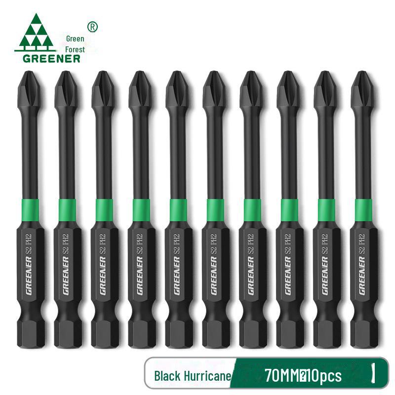 Green Forest High-Impact Magnetic Cross Hand Drill Set with German-Imported Screwdriver Bits