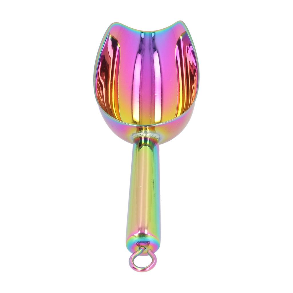 Ice Scoop Stainless Steel Ice Scraper Shovel Flour Scoop Kitchen Gadgets AccessoriesColorful 8in