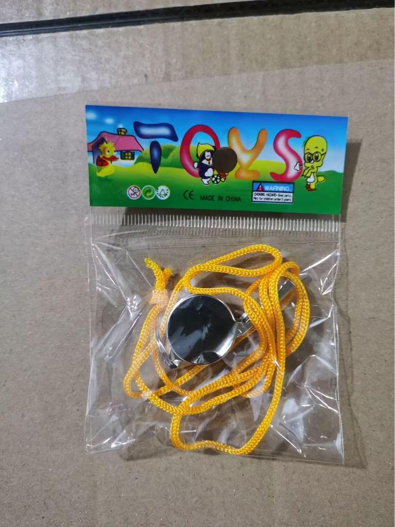 Edge-Bound Metal Whistle with Lanyard - Referee & SOS Outdoor Sports Whistle